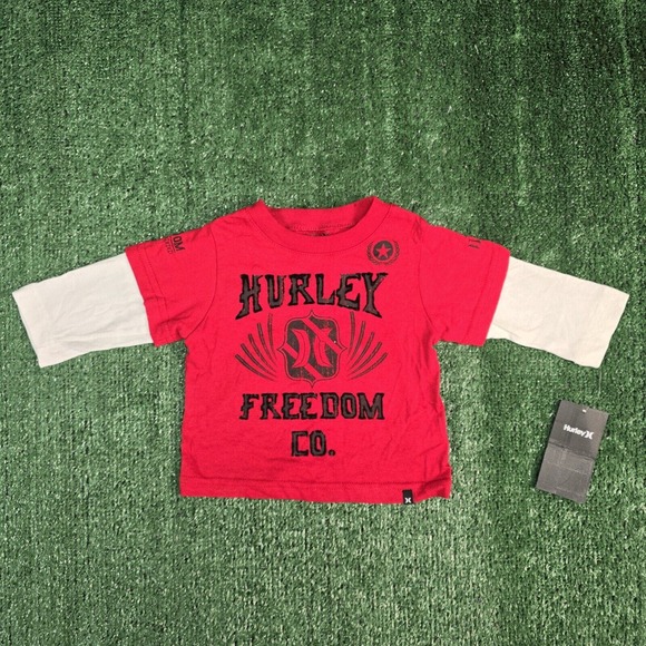 NEW Hurley 12 months long sleeve T shirt boys Red logo long sleeve - Picture 2 of 10